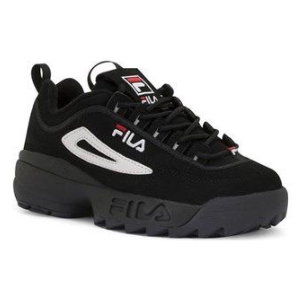 Women’s black Fila shoes, sneakers
